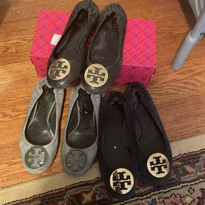 Bundle of 3 Tory Burch Reva flats
